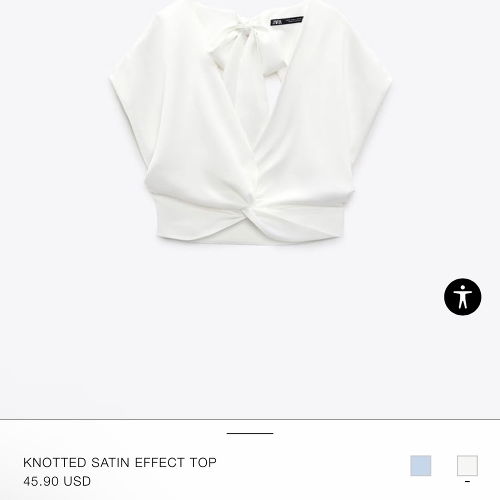 Zara KNOTTED SATIN EFFECT TOP